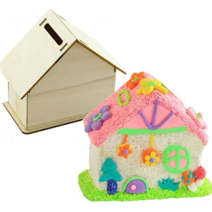 Maison en Bois à Peindre - DIY Rangement ou Tirelire Créative