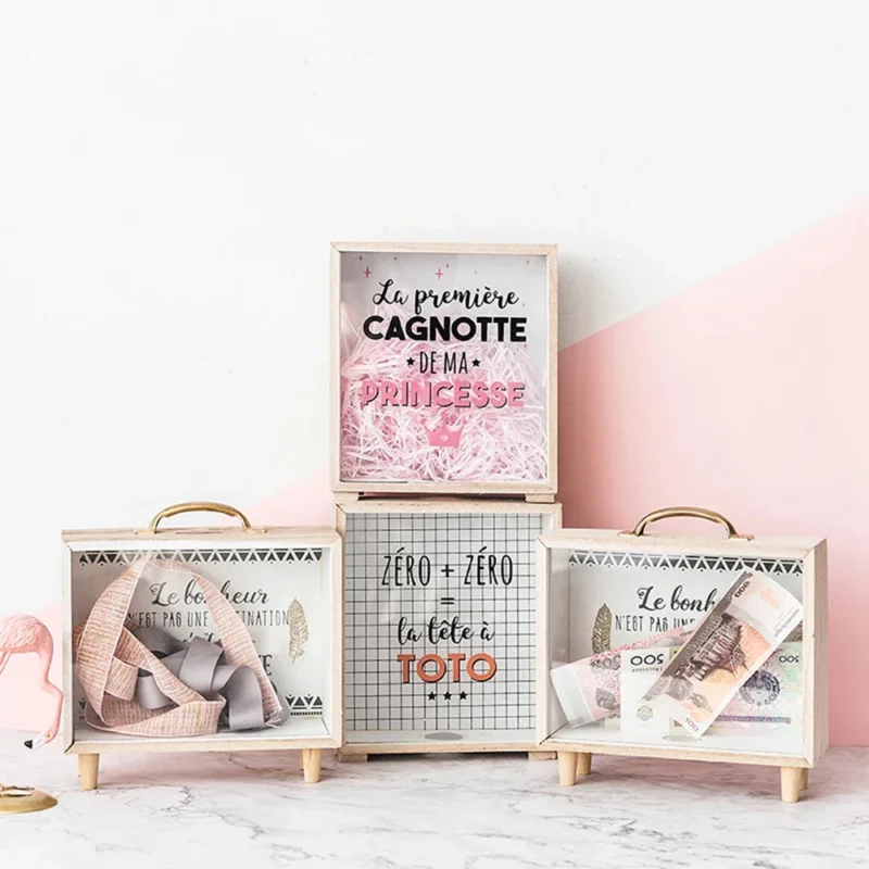 Tirelire en Bois Style Nordique
