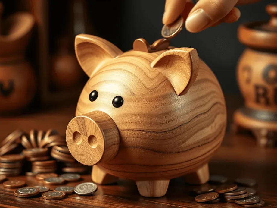 tirelire en bois en forme de cochon